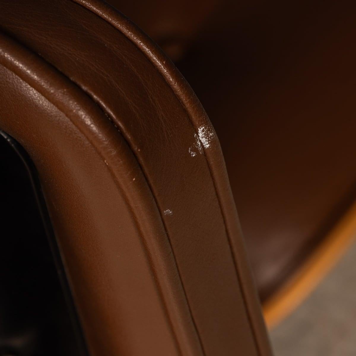 20th Century Brown Leather Eames Lounge Chair By Vitra, Made In The USA c.1990 6