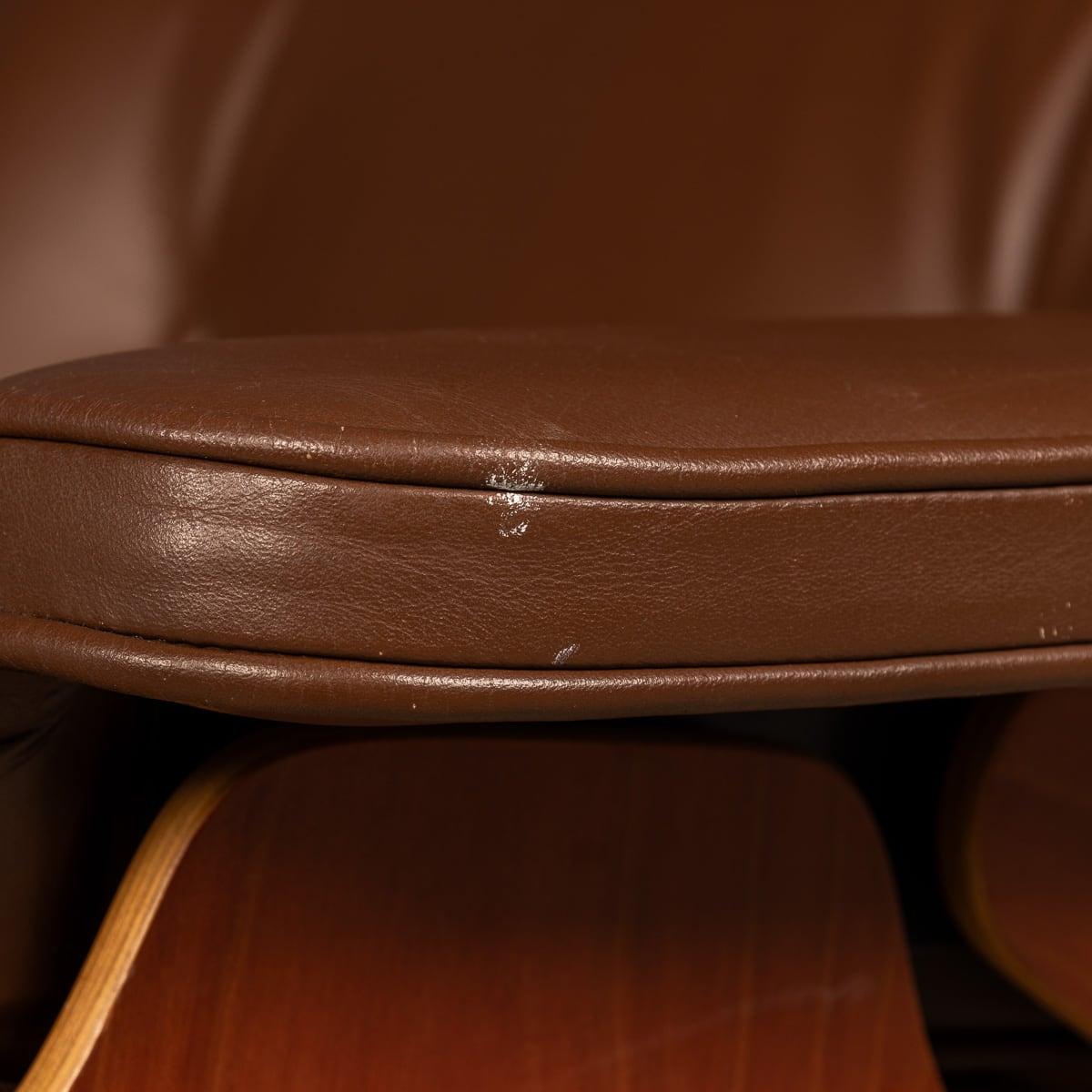 20th Century Brown Leather Eames Lounge Chair By Vitra, Made In The USA c.1990 14