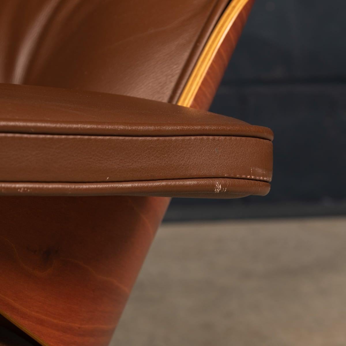 20th Century Brown Leather Eames Lounge Chair By Vitra, Made In The USA c.1990 15