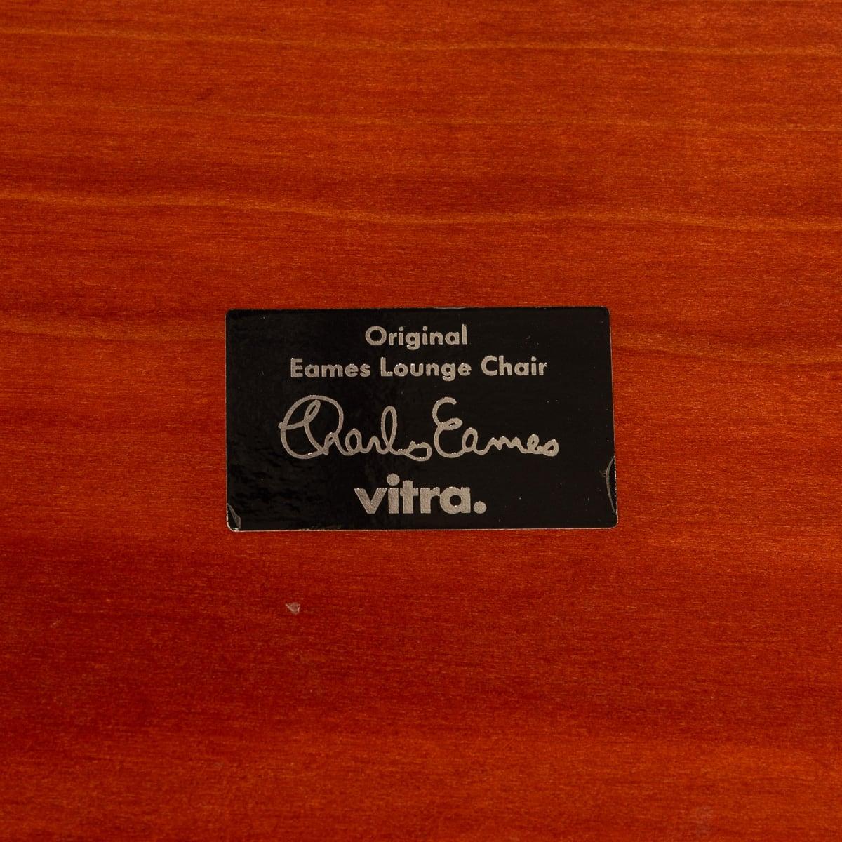 20th Century Brown Leather Eames Lounge Chair By Vitra, Made In The USA c.1990 3