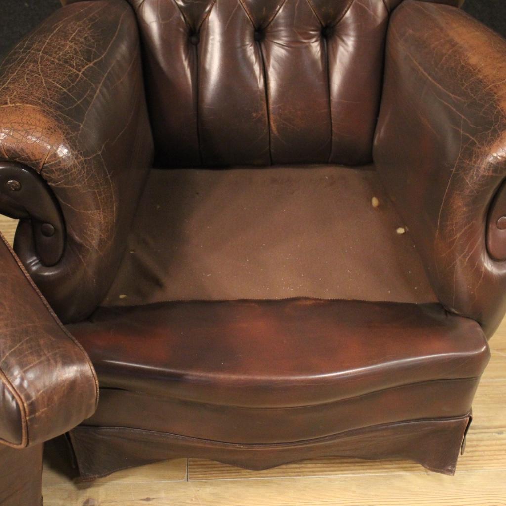 20th Century Brown Leather English Chester Armchair, 1970 7