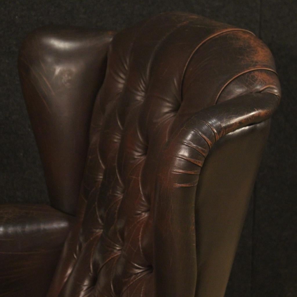 20th Century Brown Leather English Chester Armchair, 1970 1