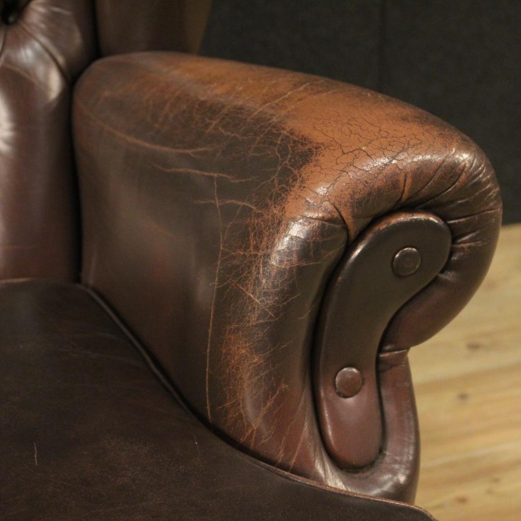 20th Century Brown Leather English Chester Armchair, 1970 6