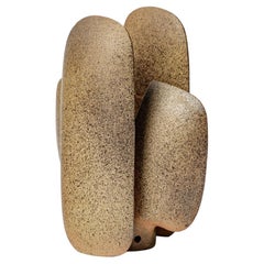 20th century brown sculptural ceramic base table lamp circa 1970