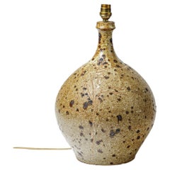 Braune Keramik-Tischlampe aus Steingut von Alain Blanchard aus dem 20. Jahrhundert