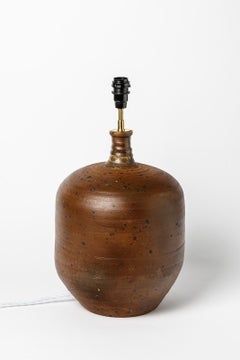 20th Century Brown Stoneware Ceramic Table Lamp by Pierre Digan La Borne