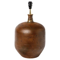 20th Century Brown Stoneware Ceramic Table Lamp by Pierre Digan La Borne