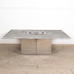 Table basse brutaliste du 20ème siècle en aluminium moulé