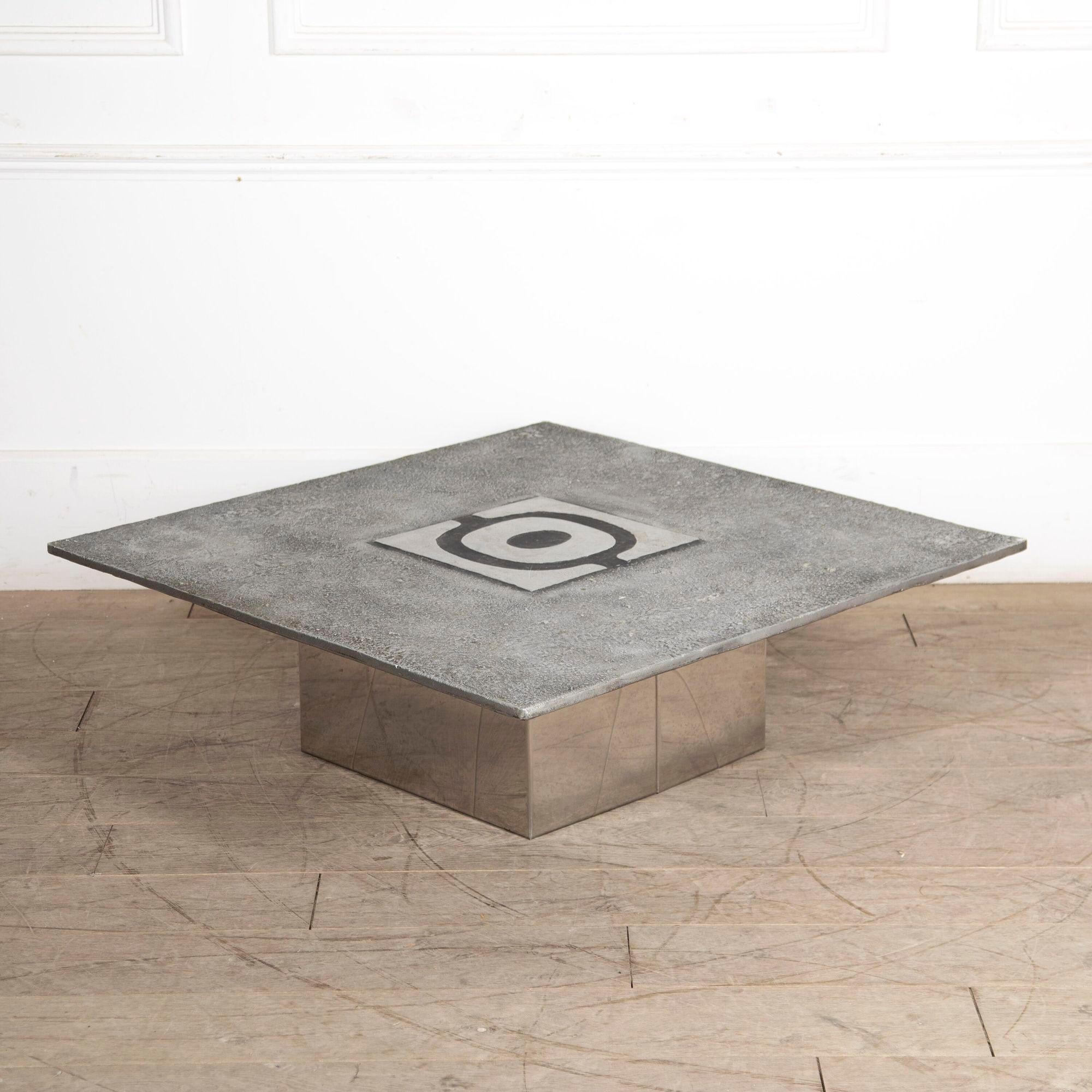20th Century Brutalist Aluminum Cast Coffee Table In Good Condition For Sale In Gloucestershire, GB