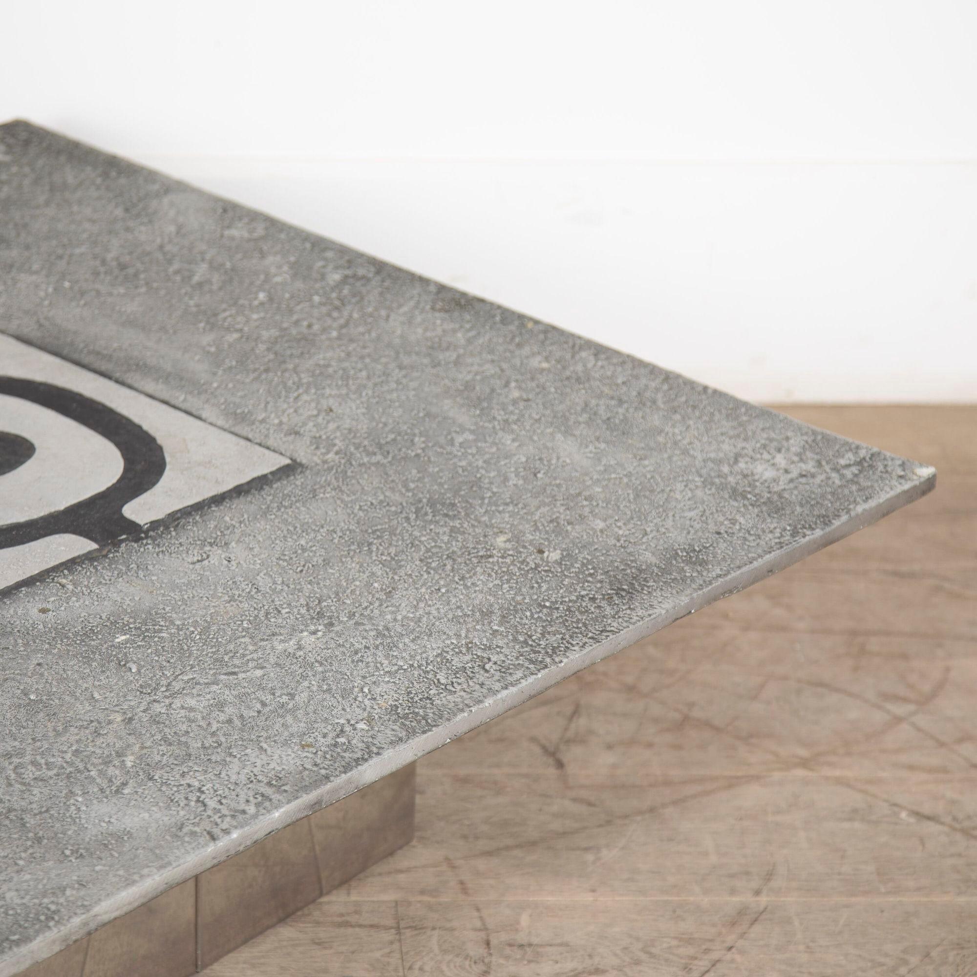 20th Century Brutalist Aluminum Cast Coffee Table For Sale 2