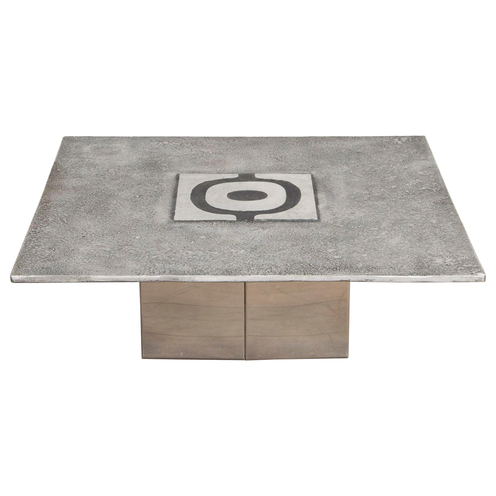20th Century Brutalist Aluminum Cast Coffee Table