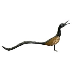 20th Century Brutalist Peacock Miniature Figure 1950s Iron, Austria