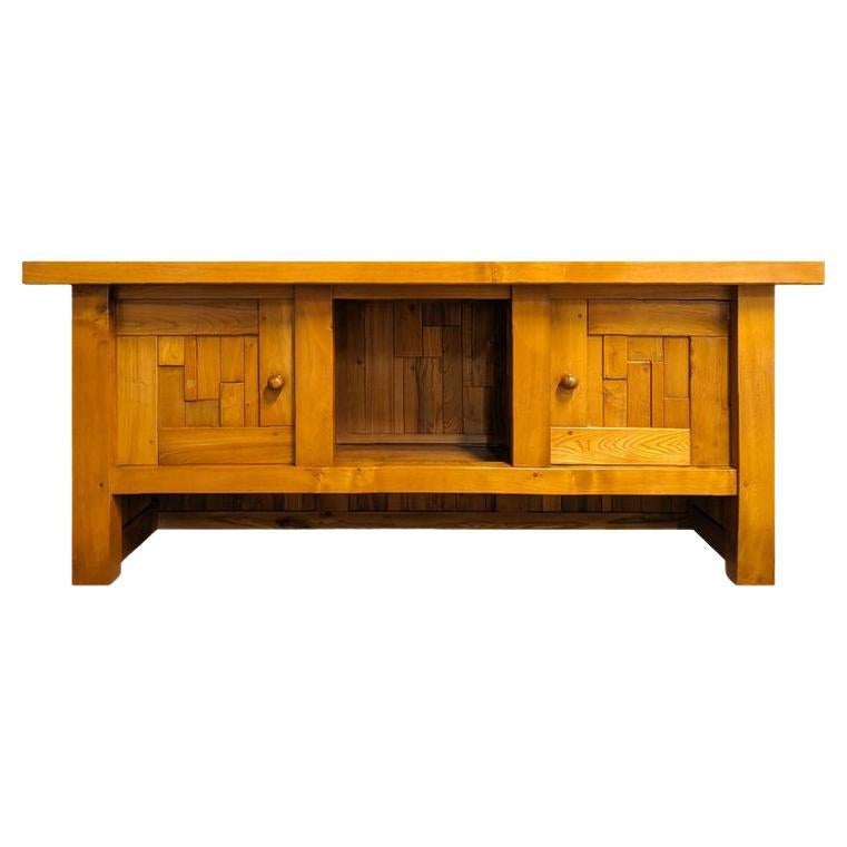 20th Century, Brutalist, solid wood buffet