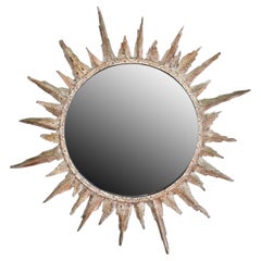 Espejo Brutalista Sunburst del Siglo XX