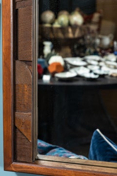 20th Century Brutalist Two-Panel Mirror in Oak Frame from Lane