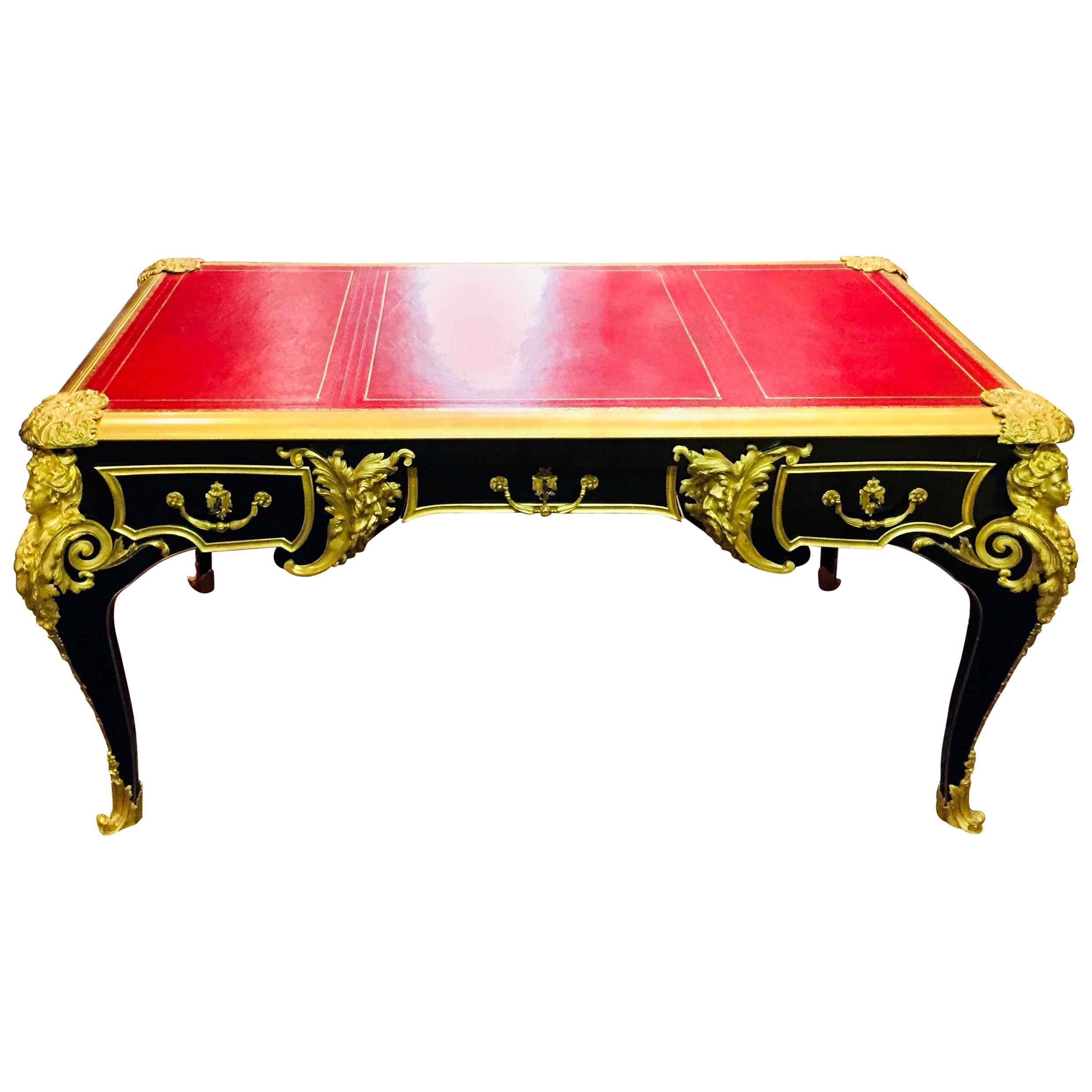 20th Century Bureau Plat or Writting Table by the Model of Andre Charles Boulle
