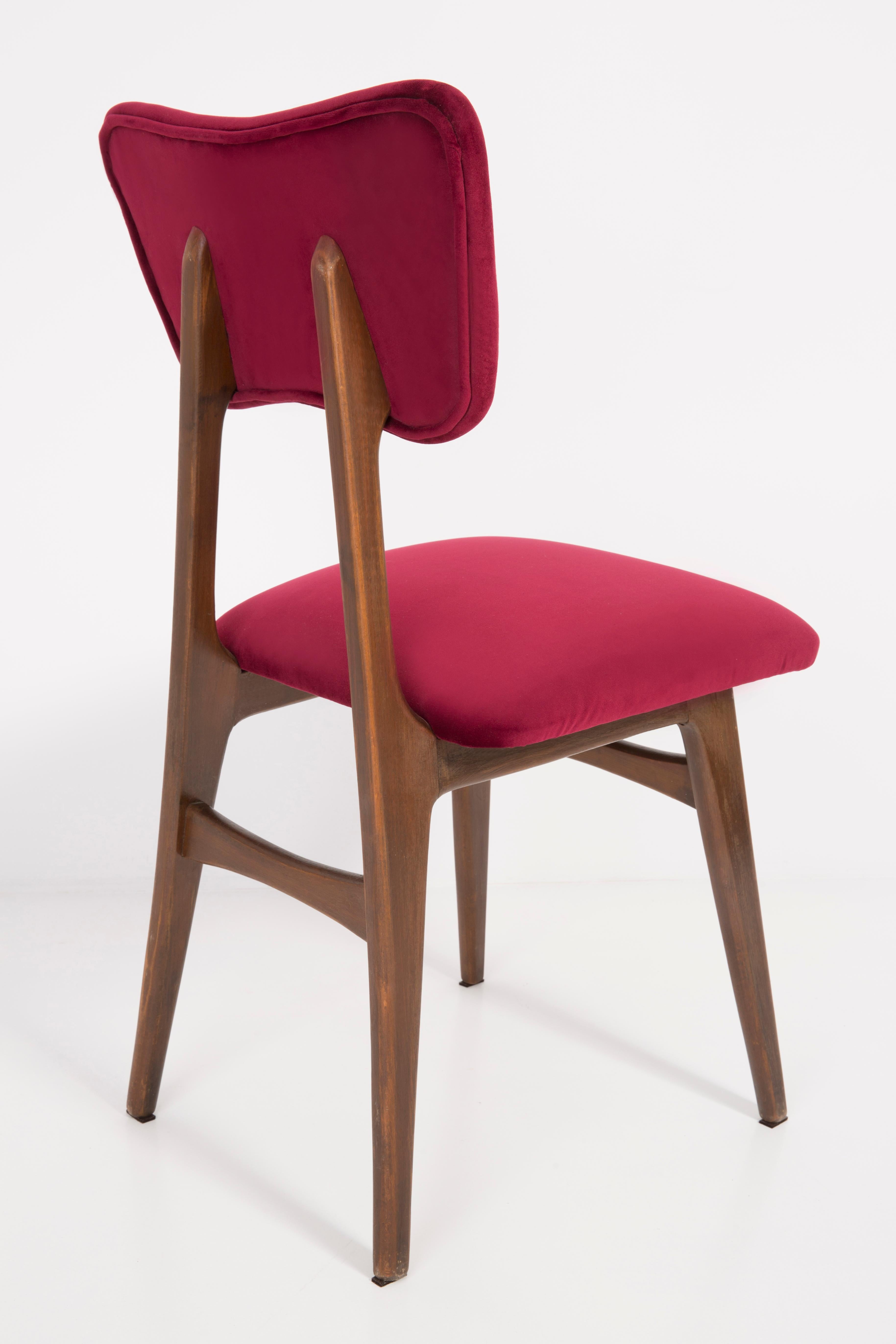 Hand-Crafted 20th Century Burgundy Red Chair, 1960s For Sale