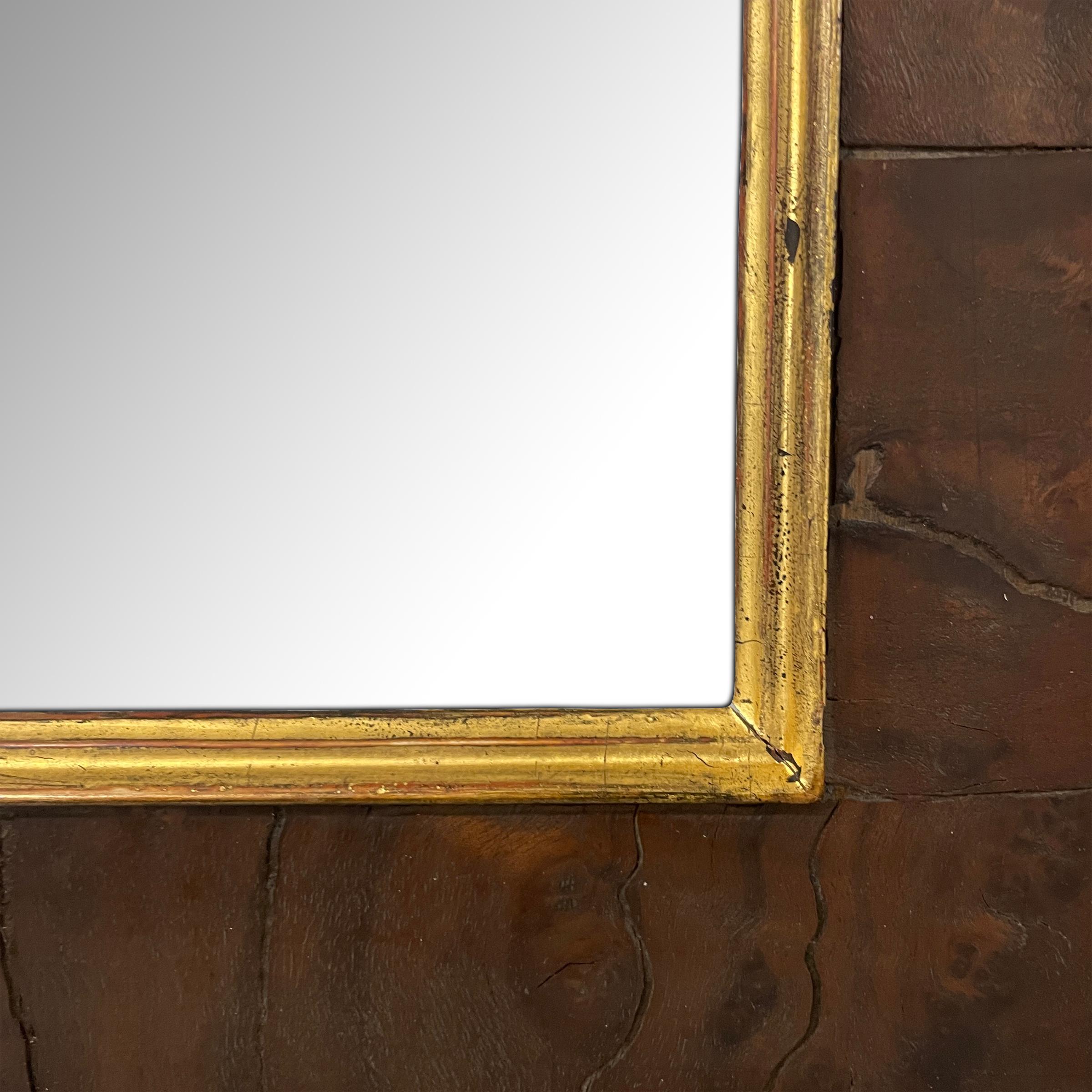20th Century Burl and Gold Leaf Framed Mirror For Sale 5