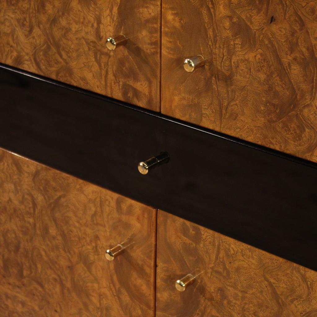 20th Century Burl and Lacquered Wood Italian Sideboard Armoire, 1980 For Sale 6