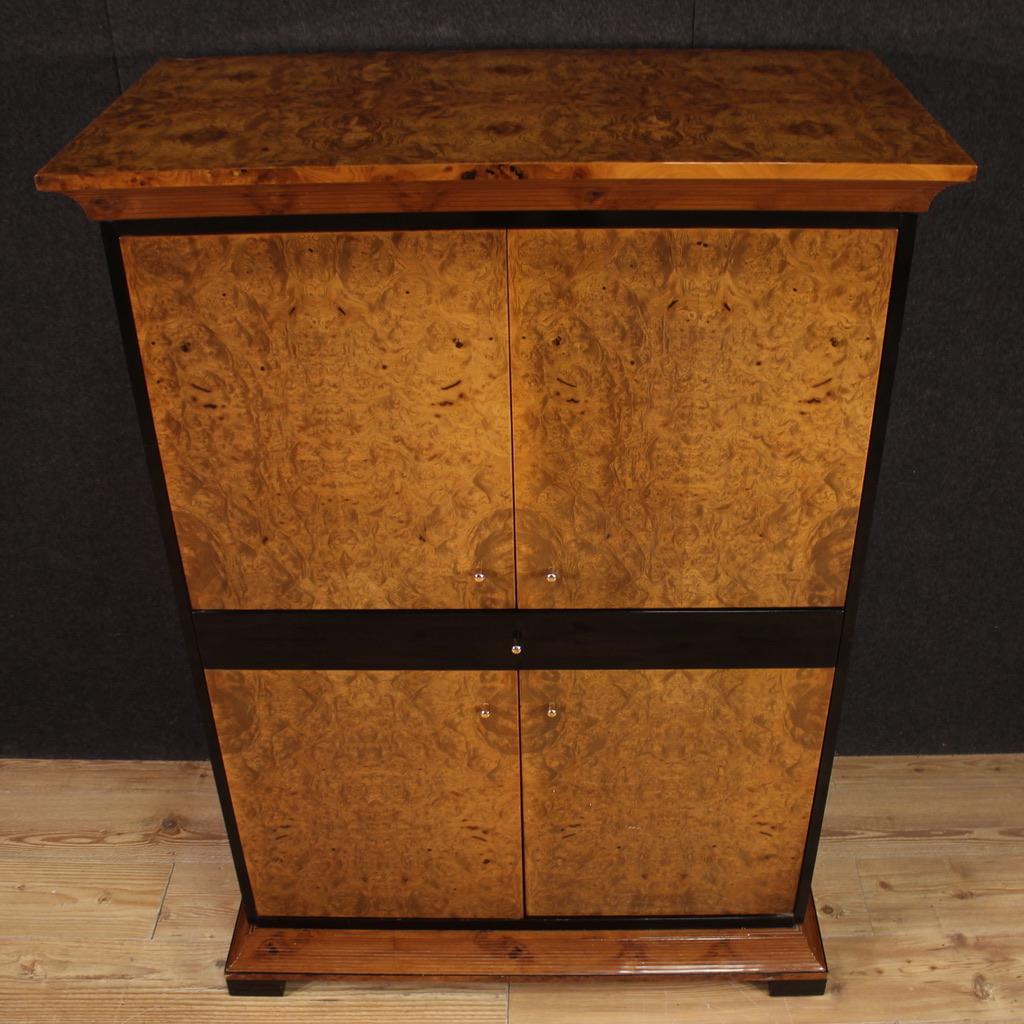 20th Century Burl and Lacquered Wood Italian Sideboard Armoire, 1980 For Sale 8