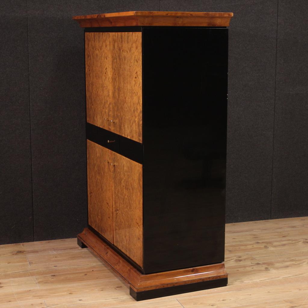 20th Century Burl and Lacquered Wood Italian Sideboard Armoire, 1980 For Sale 2