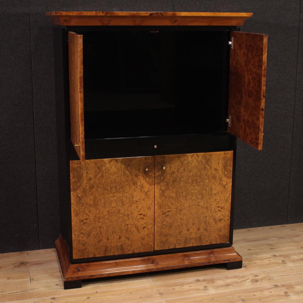 20th Century Burl and Lacquered Wood Italian Sideboard Armoire, 1980 For Sale 4