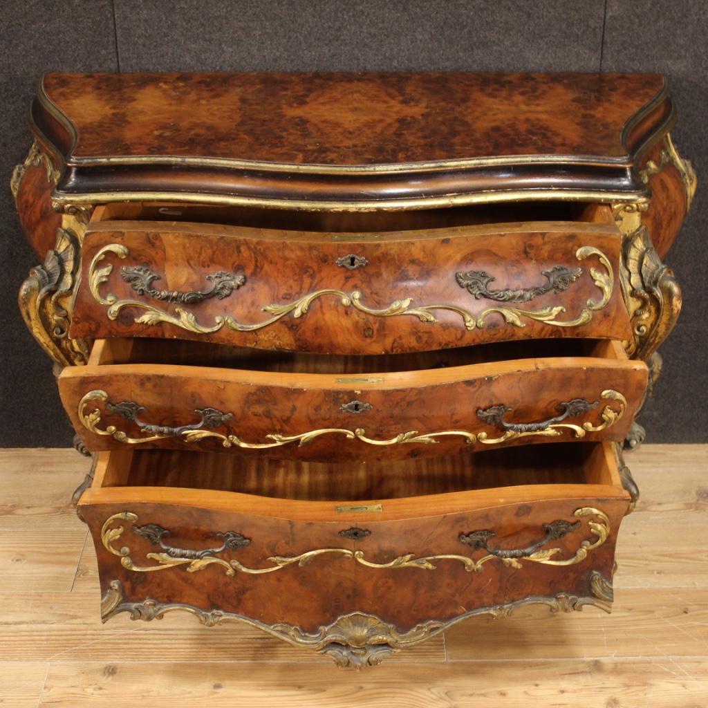 20th Century Burl, Beech and Fruitwood Venetian Chest of Drawers, 1950 2