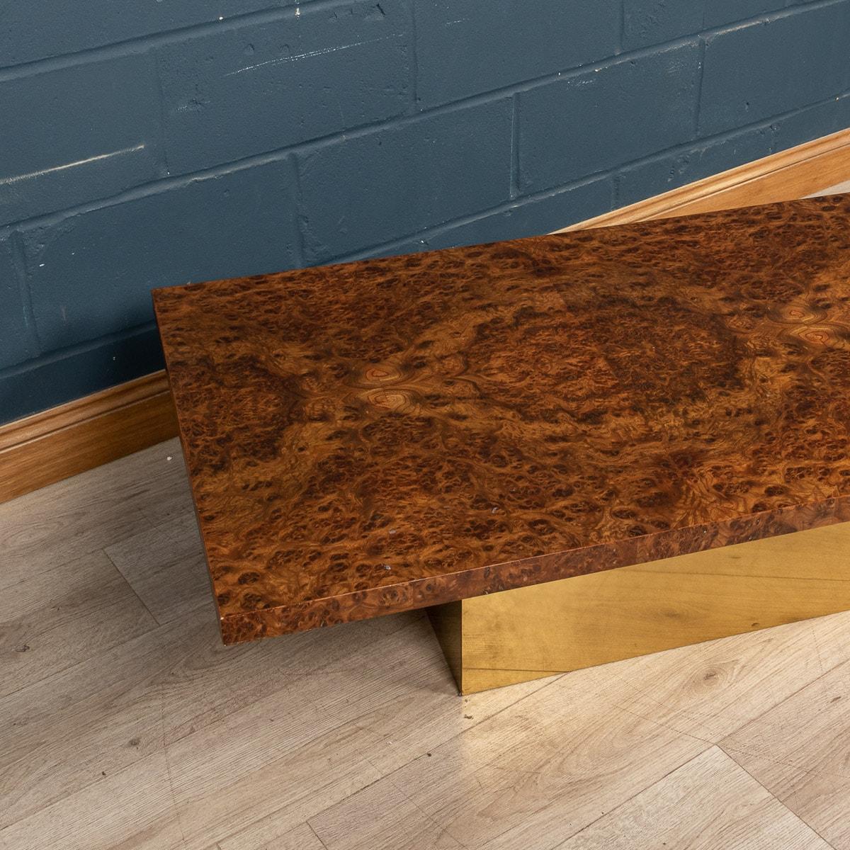 20th Century Burled Walnut Veneer Coffee Table by Willy Rizzo, Italy, circa 1970 9