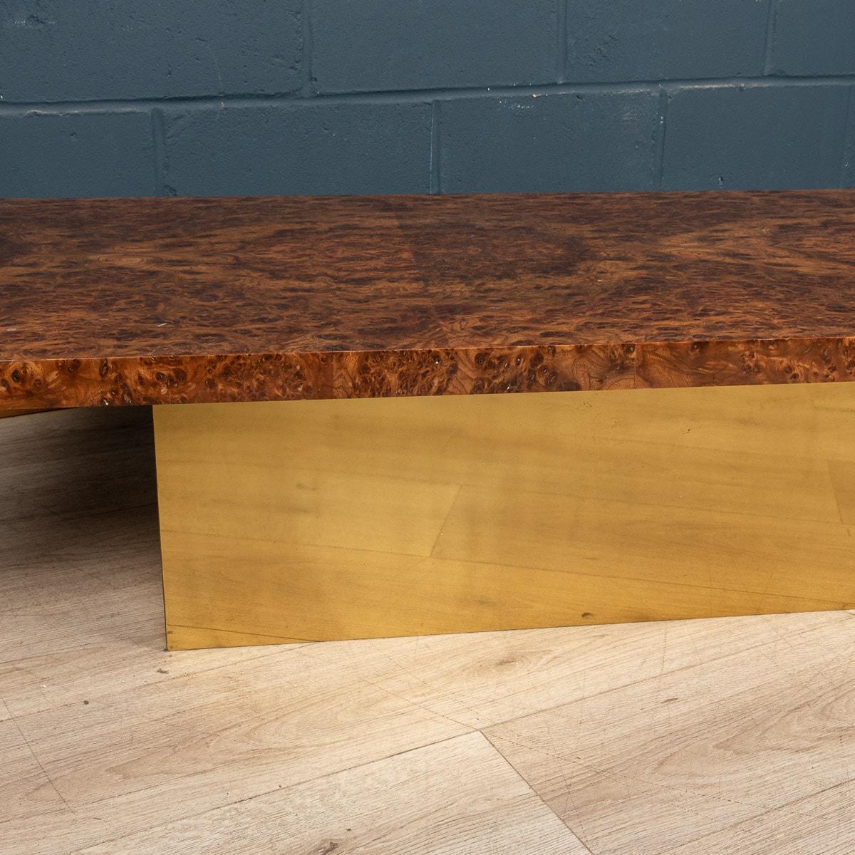 20th Century Burled Walnut Veneer Coffee Table by Willy Rizzo, Italy, circa 1970 10