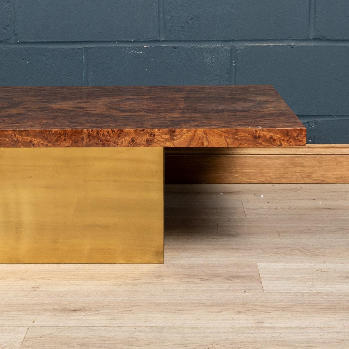 20th Century Burled Walnut Veneer Coffee Table by Willy Rizzo, Italy, circa 1970 11