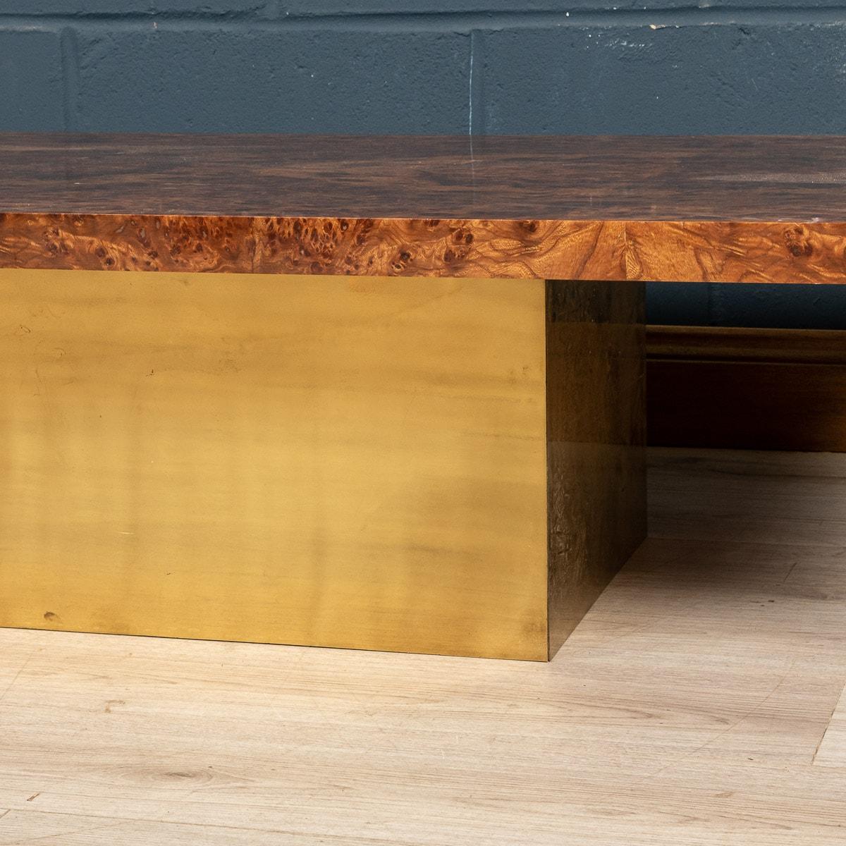 20th Century Burled Walnut Veneer Coffee Table by Willy Rizzo, Italy, circa 1970 13