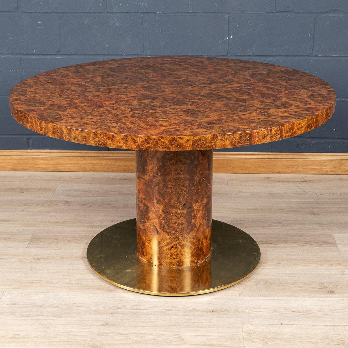 20th Century Burled Walnut Veneer Dining Table by Willy Rizzo, Italy, circa 1970 1