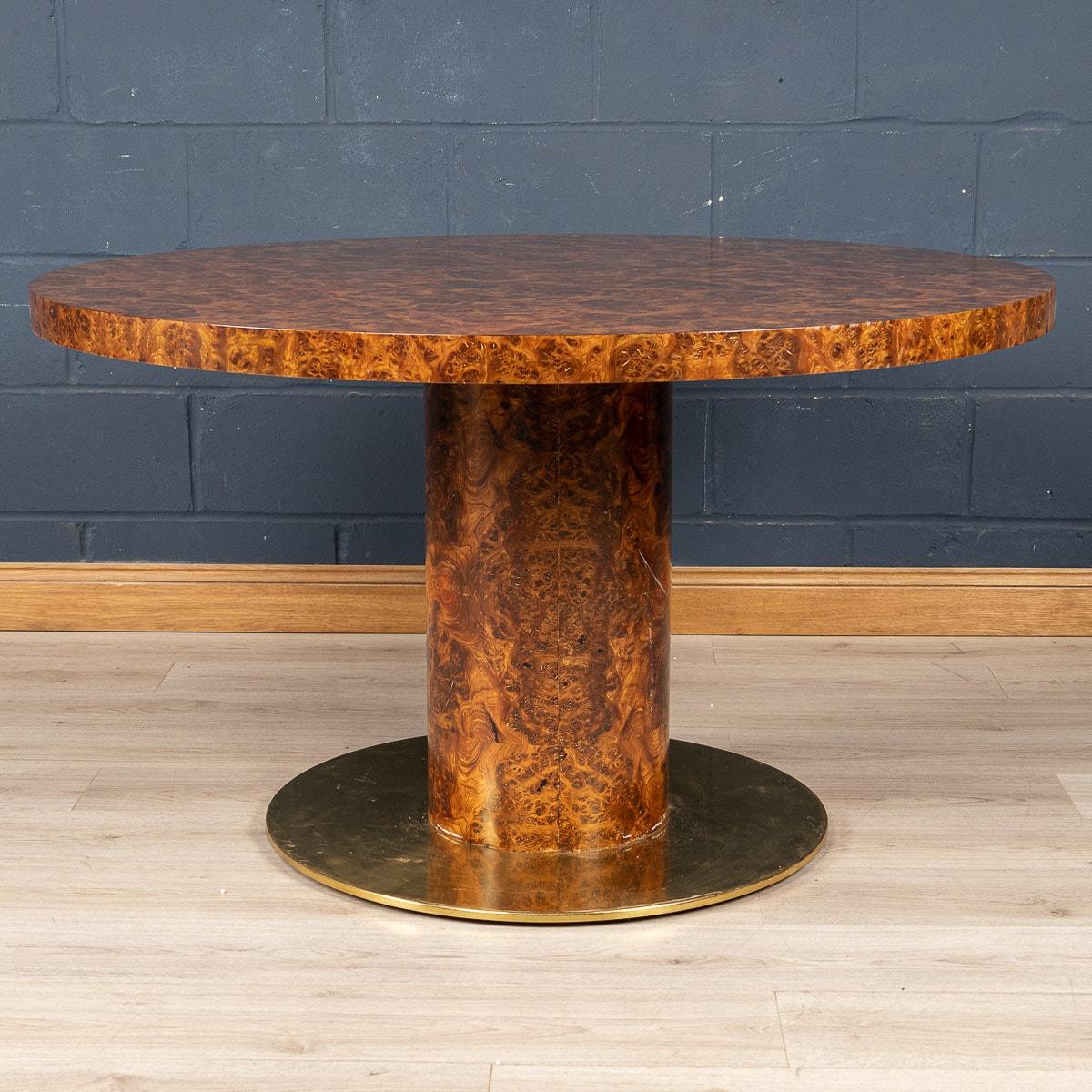 20th Century Burled Walnut Veneer Dining Table by Willy Rizzo, Italy, circa 1970 2