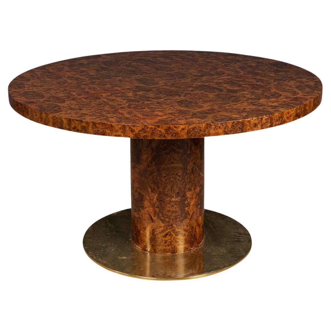 20th Century Burled Walnut Veneer Dining Table by Willy Rizzo, Italy, circa 1970