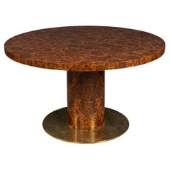 20th Century Burled Walnut Veneer Dining Table by Willy Rizzo, Italy, circa 1970