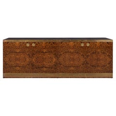 20th Century Burled Walnut Veneer Sideboard, by Willy Rizzo, Italy, circa 1970