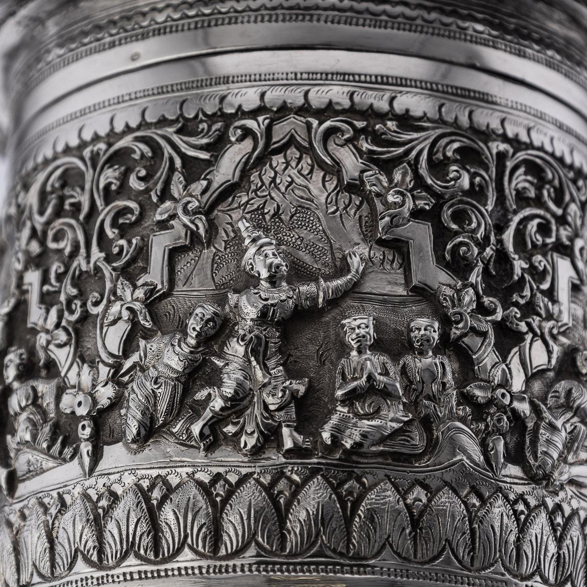 20th Century Burmese Solid Silver Betel Box, Rangoon, c.1900 7