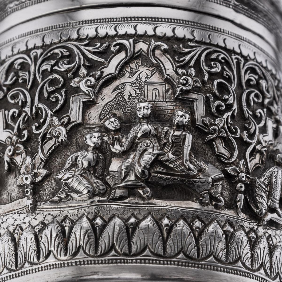 20th Century Burmese Solid Silver Betel Box, Rangoon, c.1900 9