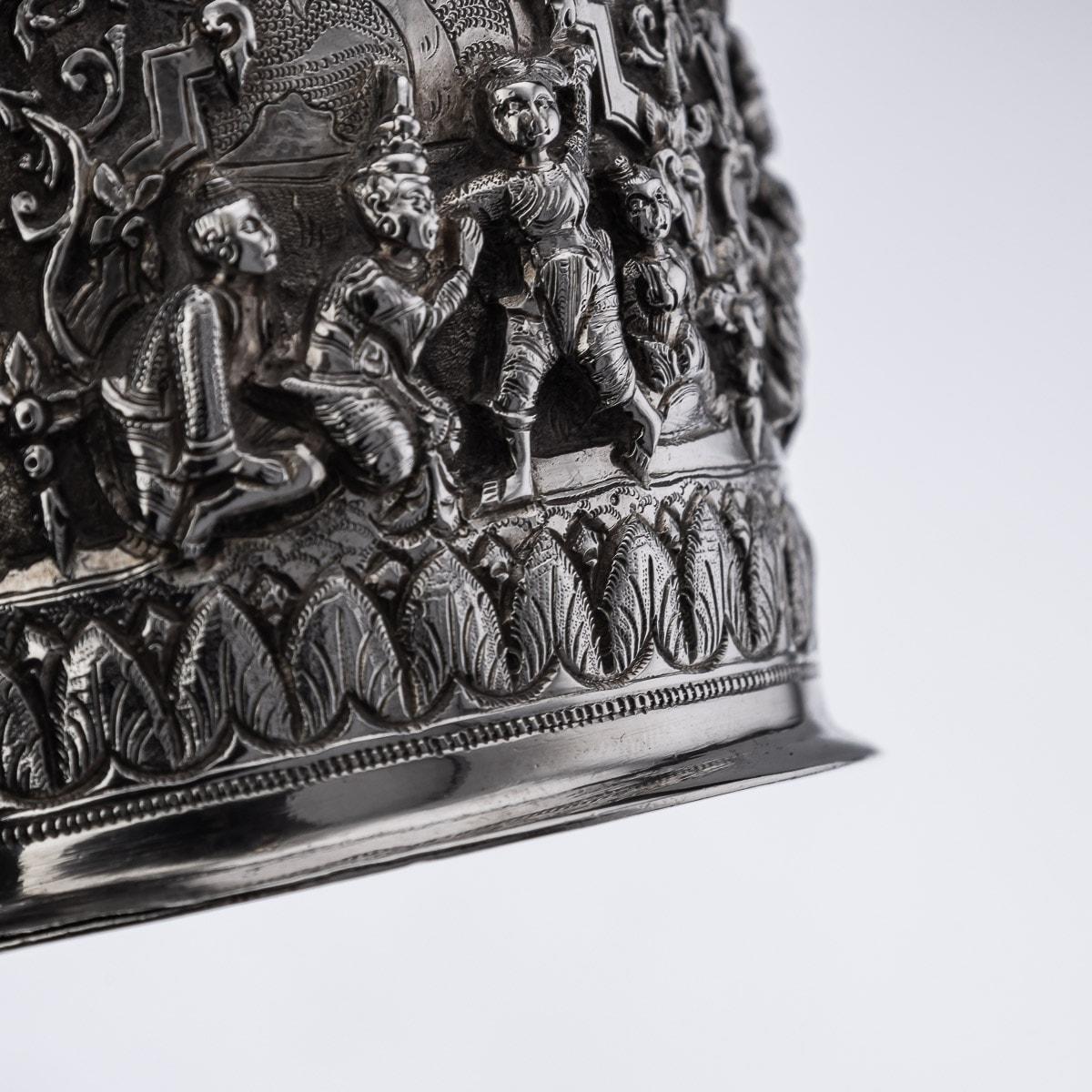 20th Century Burmese Solid Silver Betel Box, Rangoon, c.1900 13