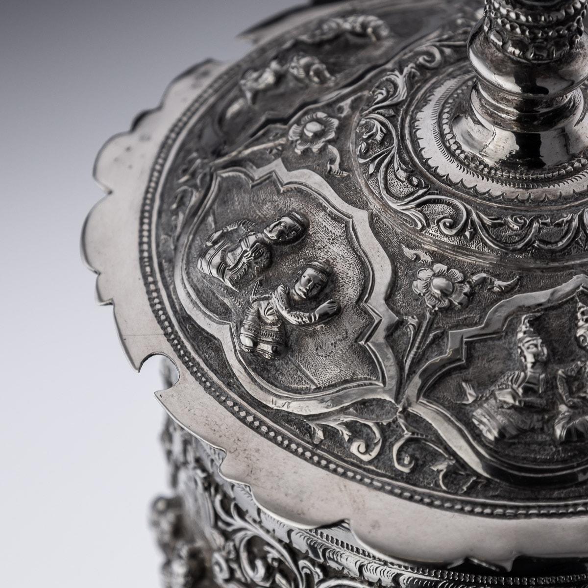 20th Century Burmese Solid Silver Betel Box, Rangoon, c.1900 4