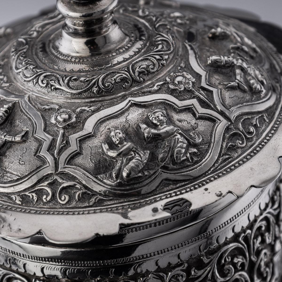 20th Century Burmese Solid Silver Betel Box, Rangoon, c.1900 5