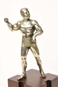 20th Century, Burmese Vintage Bronze Figure of Bodybuilder