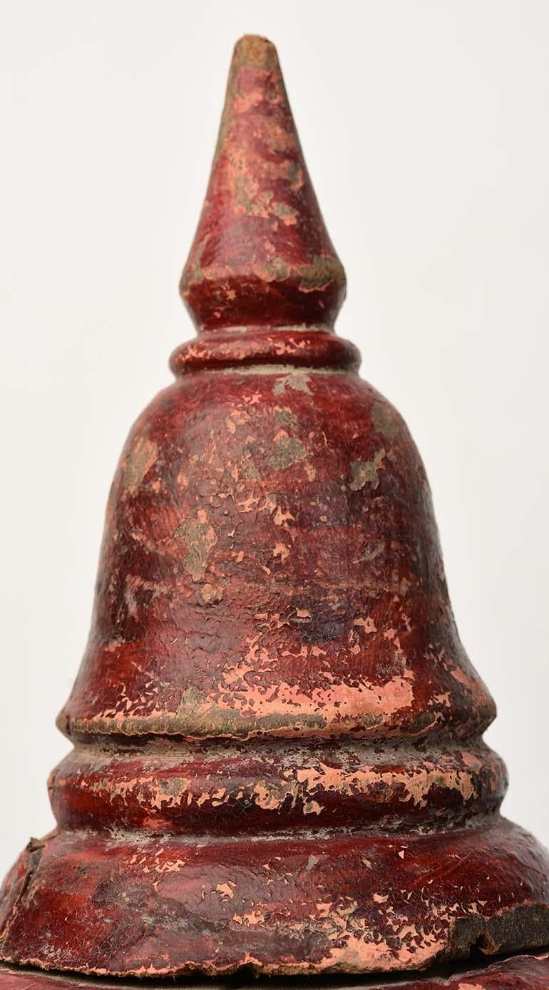 Hand-Carved 20th Century, Burmese Wooden Puppet Head with Stand For Sale
