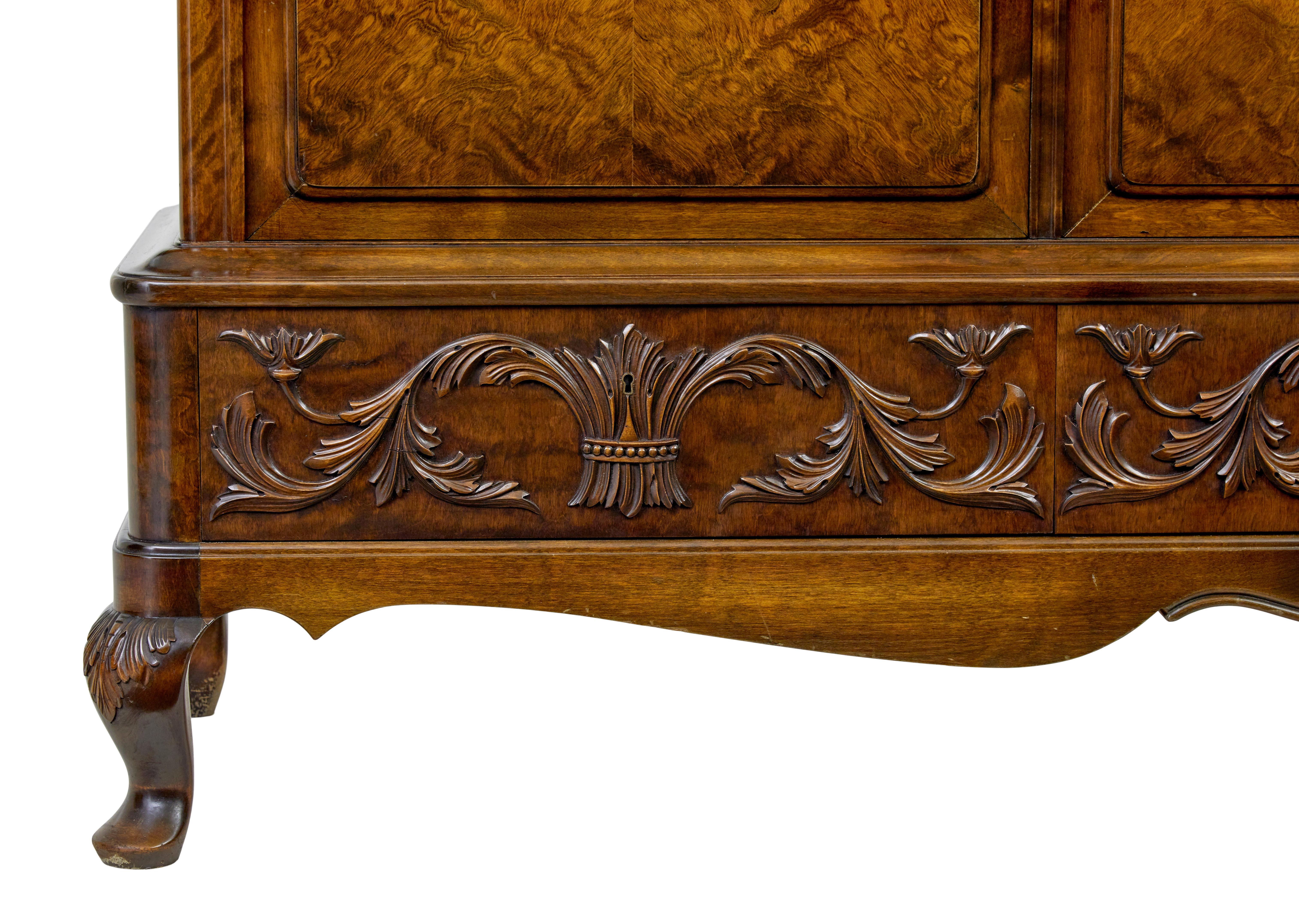 20th Century 20th century burr birch sideboard by Bodafors For Sale