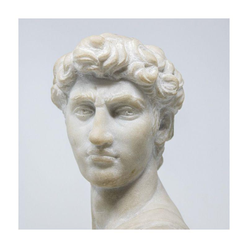 20th Century Bust of David Sculpture Marble 2