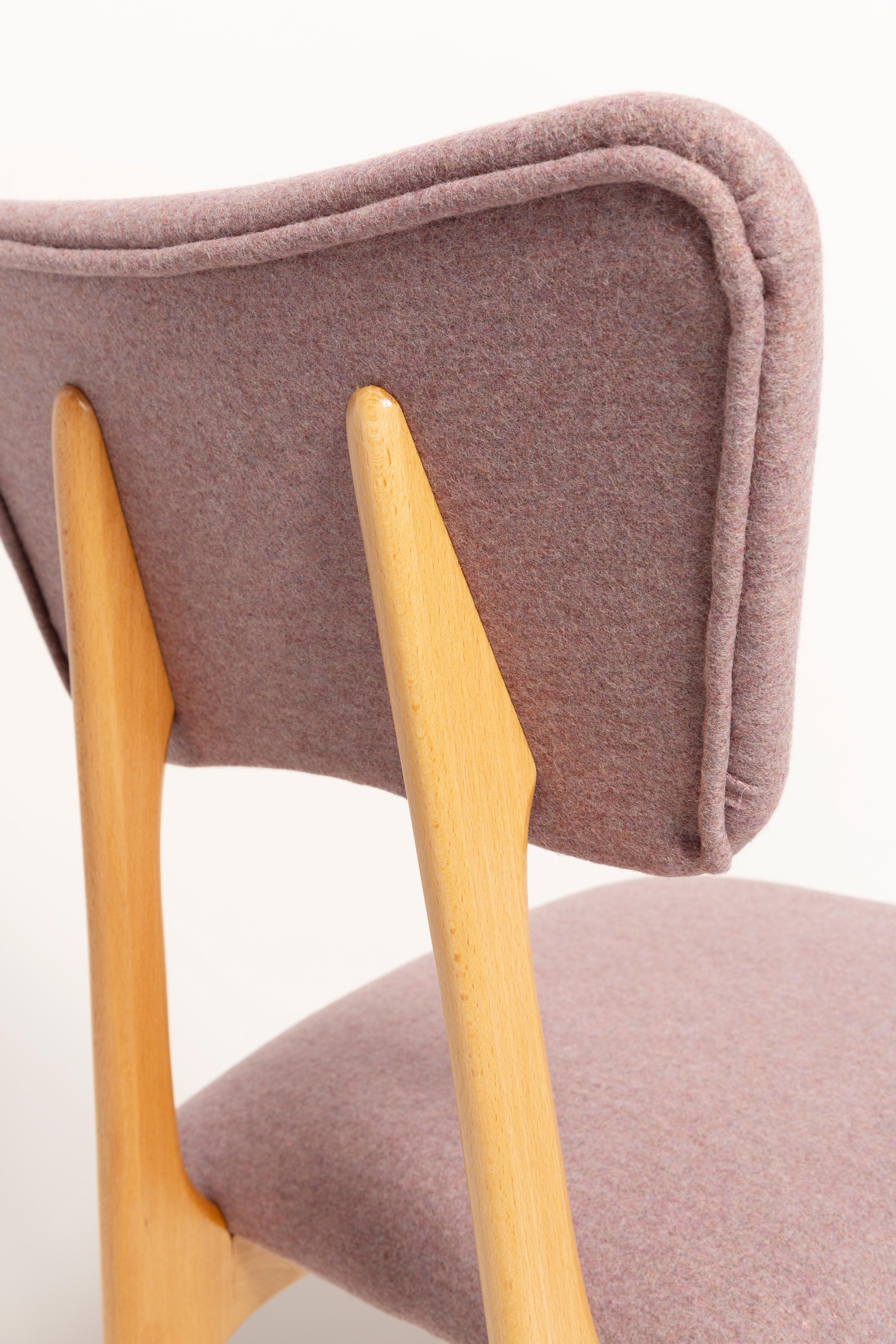 20th Century Butterfly Dining Chair, Pink Wool, Light Wood, Europe, 1960s For Sale 6