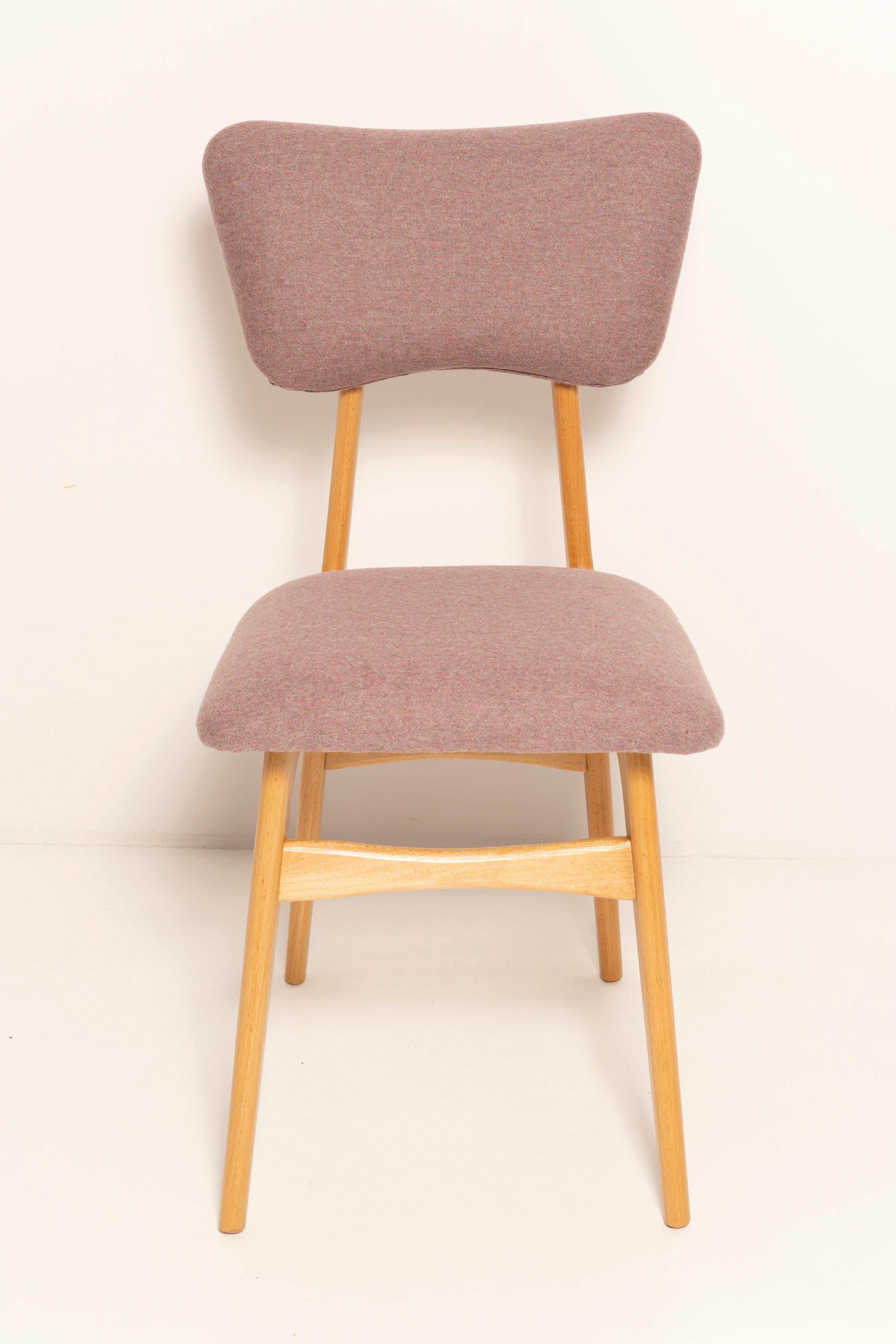 20th Century Butterfly Dining Chair, Pink Wool, Light Wood, Europe, 1960s For Sale 8