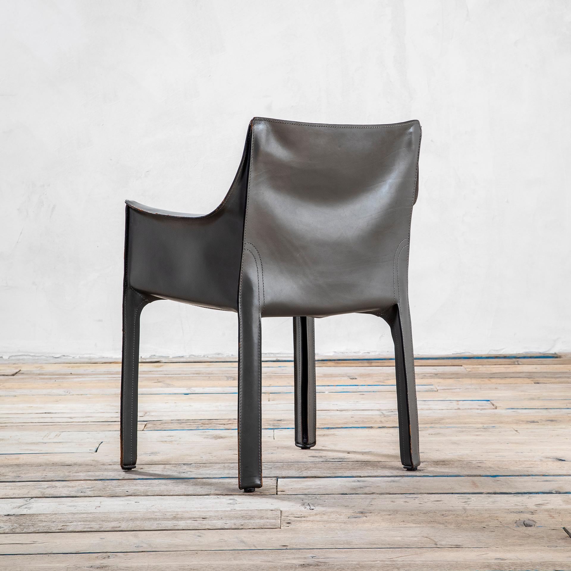 Metal 20th Century CAB 413 Couple of Armchair by Mario Bellini for Cassina '70s