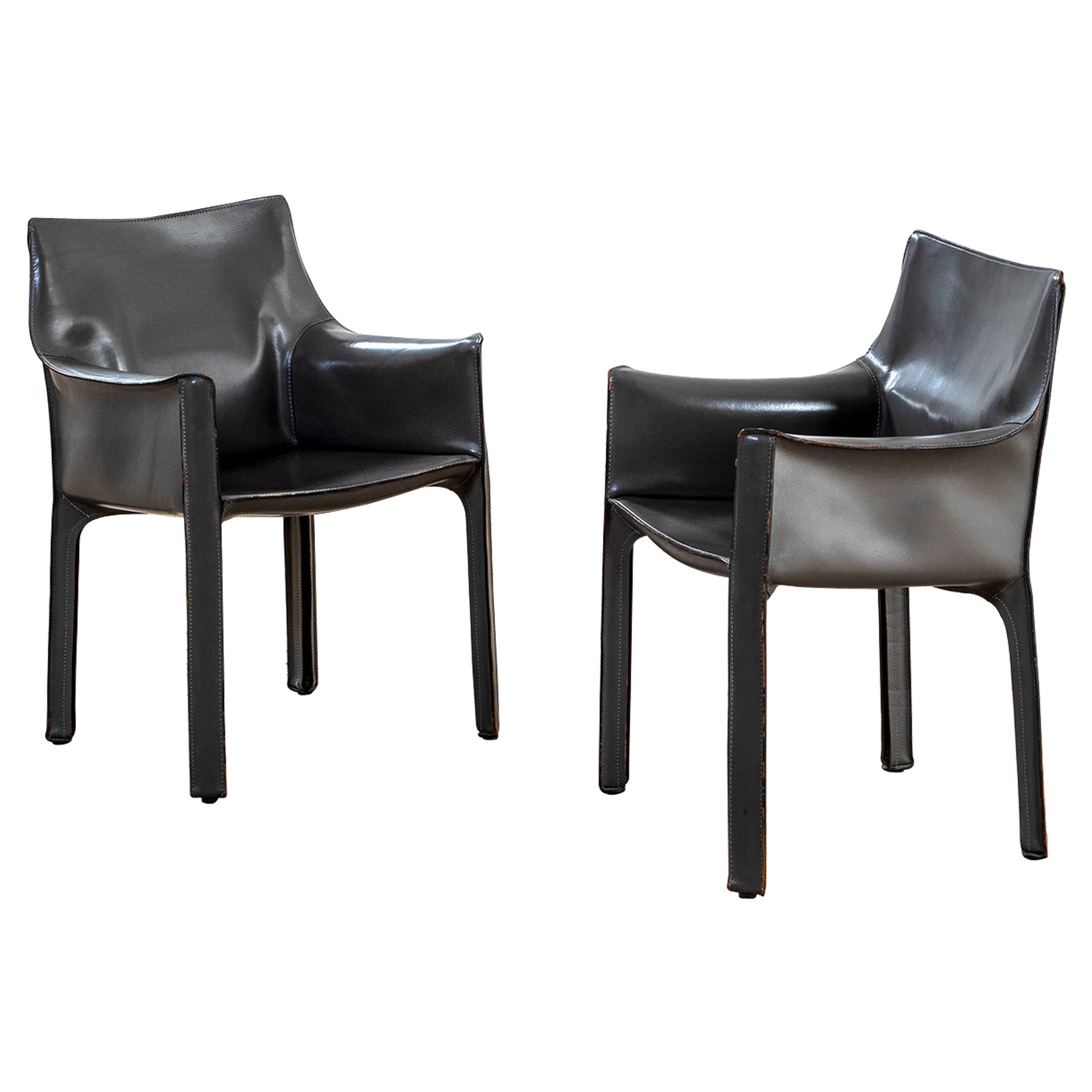 20th Century CAB 413 Couple of Armchair by Mario Bellini for Cassina 
70s