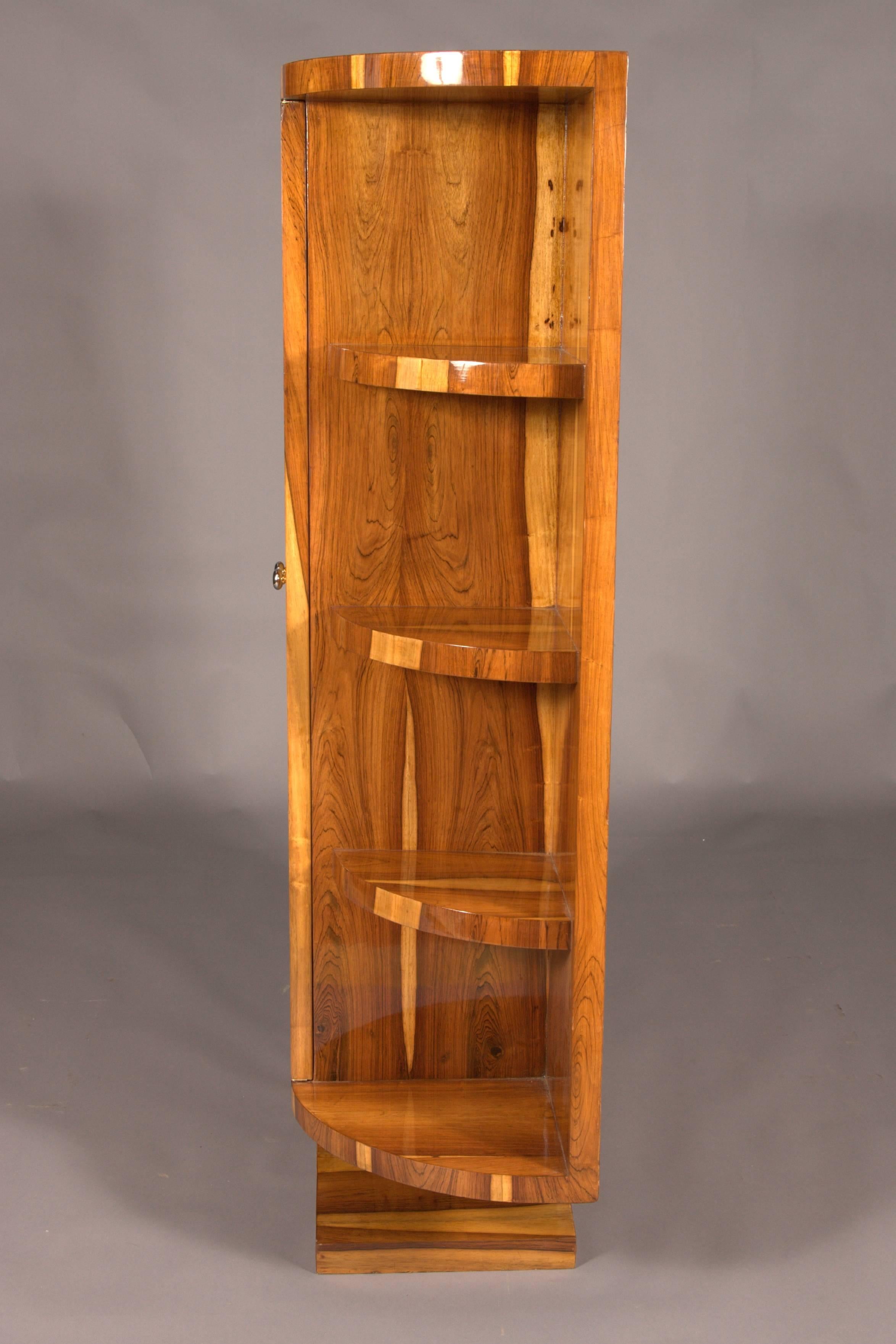 20th Century, Cabinet in Art Deco Style, Light and Dark Rosewood Veneer For Sale 4